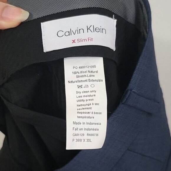 Calvin Klein Dress Suit Pants Blue 36W x 30L 36Wx30L b164 - Picture 11 of 16